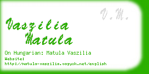 vaszilia matula business card